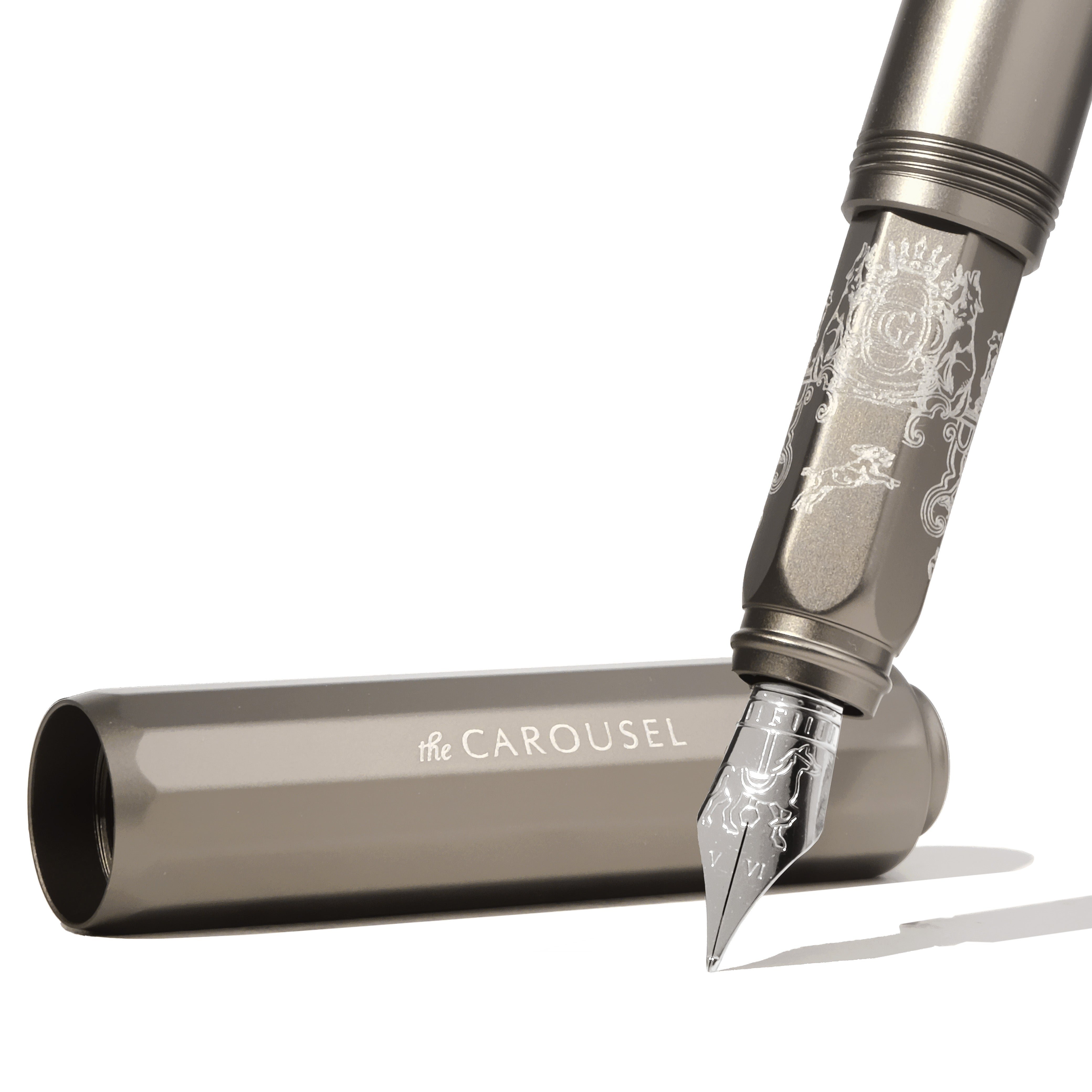 Aluminum Carousel Fountain Pen - Highland Smoke